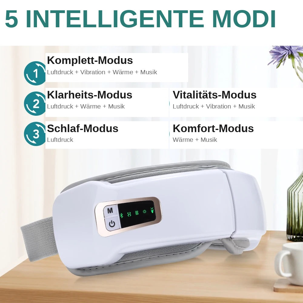 Foldable Eye Air Pressure Massager Airbag Vibration Massage Hot Compress Bluetooth Music Relieve Eye Dry Fatigue Smart Glasses